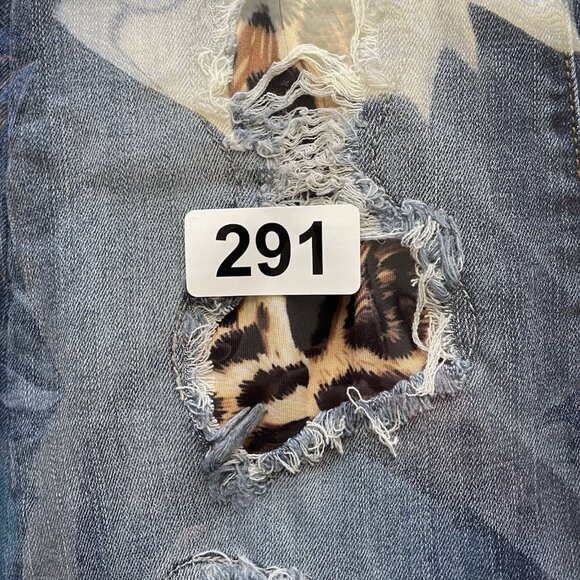 Judy Blue Womens Distressed Skinny Fit Leopard Cheetah Patches Jeans Size 5/27 - Picture 13 of 13